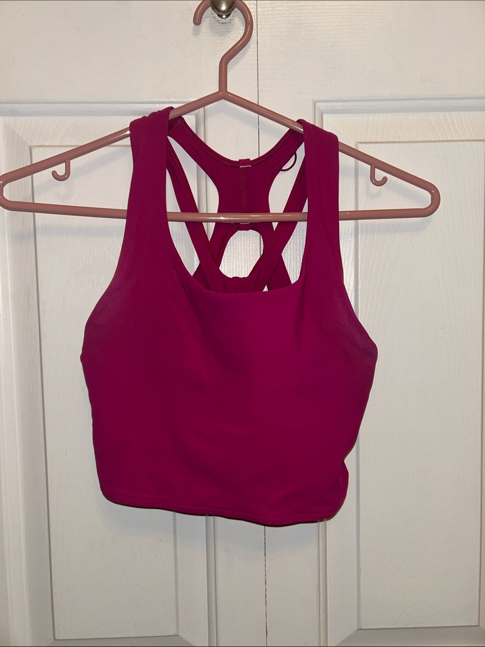 Women's Lululemon Magenta Cropped Racerback Sports Bra